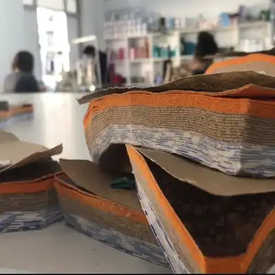 Partes cortadas e organizadas para produção na Seam Rio